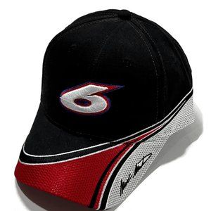 Team Caliber NASCAR Mens Hat Roush Racing #6 Adjustable Cap Black Red